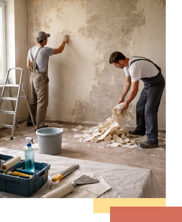 Снятие старых обоев в Нальчике быстро и качественно