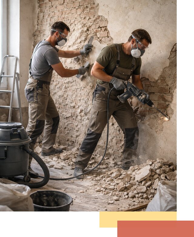 Демонтаж штукатурки со стен в Нальчике быстро и аккуратно