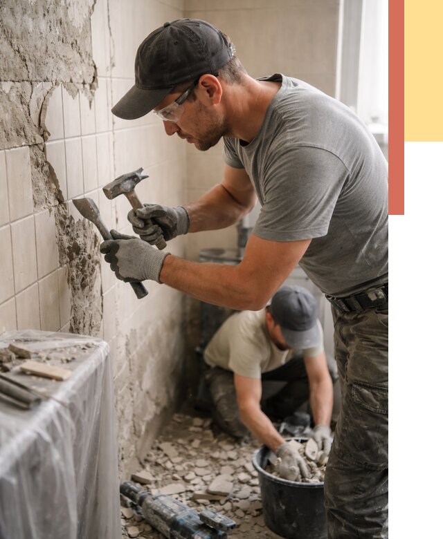 Демонтаж плитки со стен в Нальчике от 881 руб. — быстро и недорого | ОТДЕЛОЧНИК-Нль