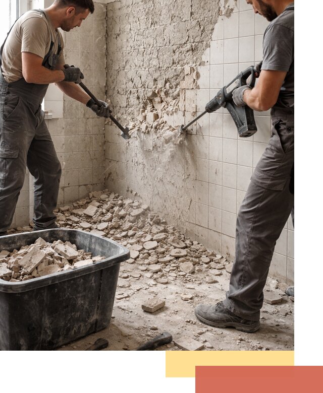 Демонтаж плитки со стен в Нальчике быстро и аккуратно