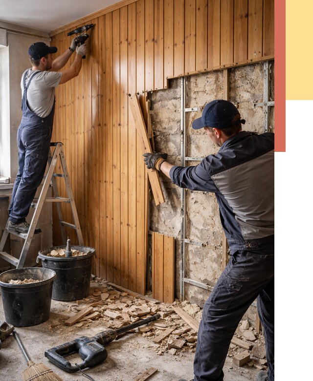 Демонтаж вагонки со стен в Нальчике от 1503 руб. — снятие, удаление, срочно | ОТДЕЛОЧНИК-Нль