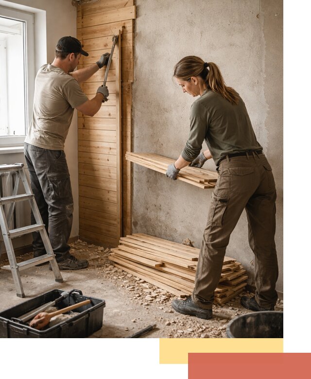 Демонтаж вагонки со стен в Нальчике — профессиональный демонтаж