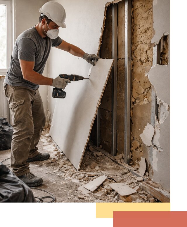 Демонтаж гипсокартона со стен в Нальчике качественно и быстро