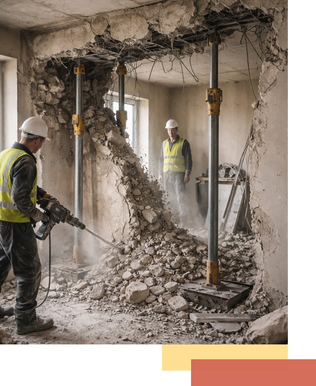 Снос несущих стен в Нальчике с гарантией безопасности и качества