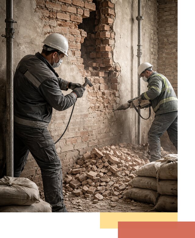 Демонтаж кирпичных стен в Нальчике быстро и безопасно