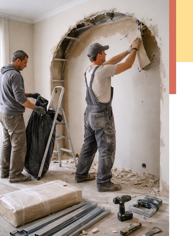 Демонтаж арки из гипсокартона в Нальчике от 3627 руб. — услуги под ключ | ОТДЕЛОЧНИК-Нль