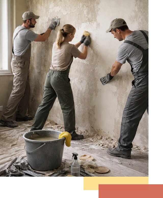 Очистка стен от клея и грунтовки в Нальчике качественно и быстро