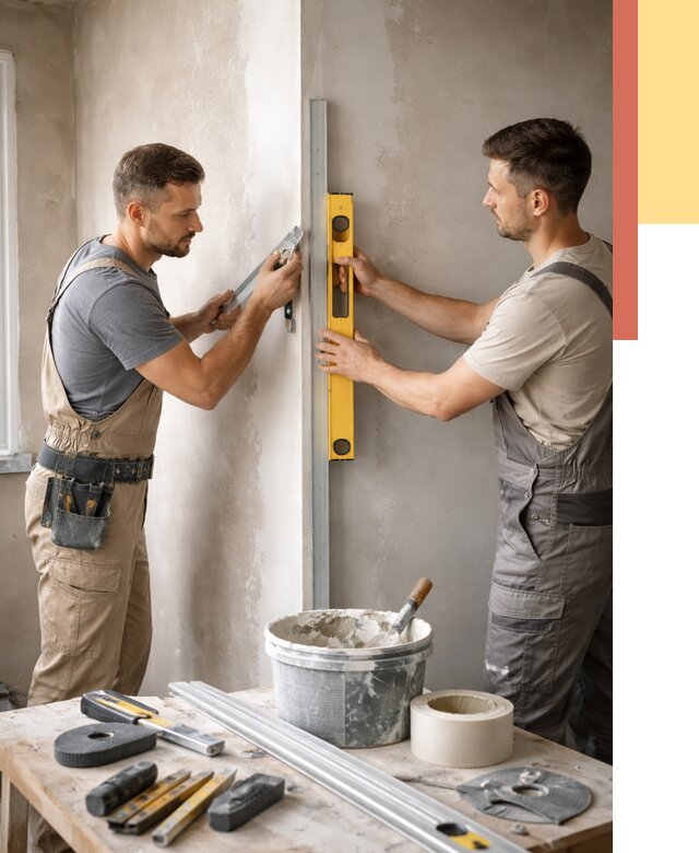 Выведение углов стен в Нальчике от 1917 руб. быстро и недорого | ОТДЕЛОЧНИК-Нль