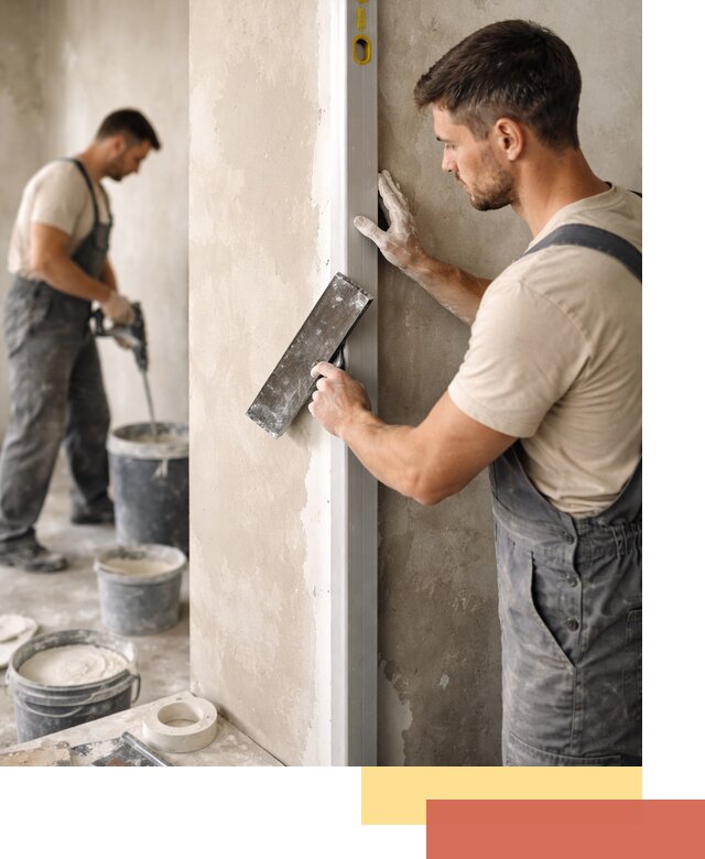 Выведение углов стен в Нальчике: монтаж и оштукатуривание