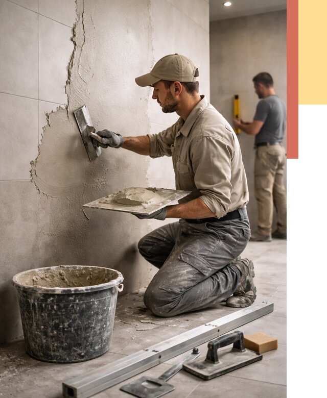 Штукатурка стен в ванной в Нальчике от 4663 руб./м² — выравнивание под ключ | ОТДЕЛОЧНИК-Нль