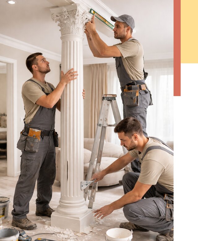 Установка декоративных колонн в Нальчике от 12436 руб. под ключ | ОТДЕЛОЧНИК-Нль