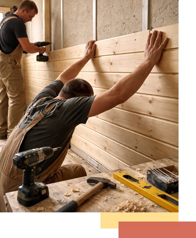 Монтаж деревянной вагонки на стены в Нальчике быстро и качественно