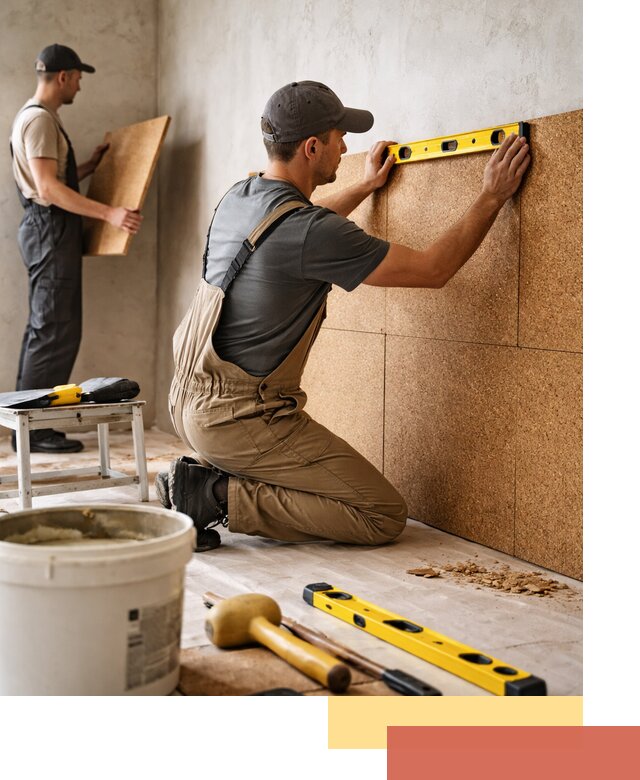 Монтаж пробковых панелей на стены в Нальчике быстро и качественно