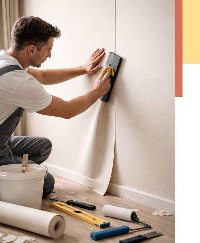 Поклейка виниловых обоев в Нальчике от 4663 руб. | Быстро и недорого — ОТДЕЛОЧНИК-Нль