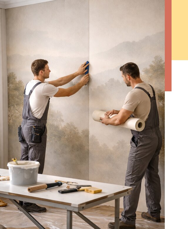 Поклейка фотообоев в Нальчике от 8809 руб/м² — быстро и недорого | ОТДЕЛОЧНИК-Нль