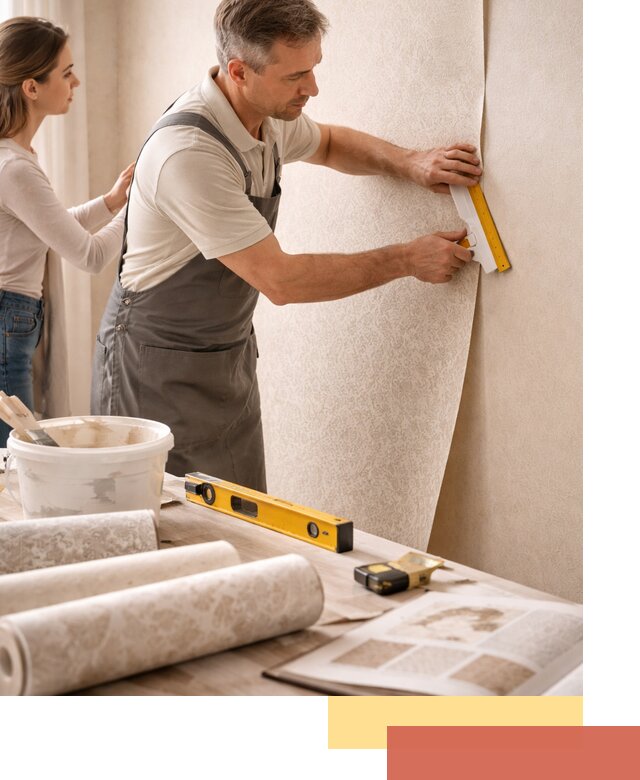 Поклейка обоев с подбором рисунка в Нальчике