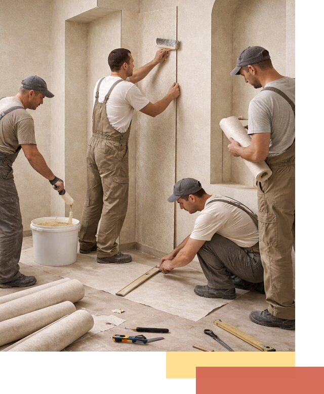 Поклейка обоев на сложные стены и неровные поверхности в Нальчике