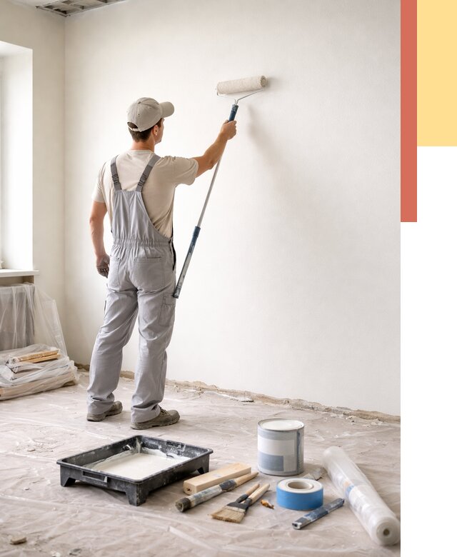 Покраска стен водоэмульсионной краской в Нальчике от 466 руб. за м² | ОТДЕЛОЧНИК-Нль