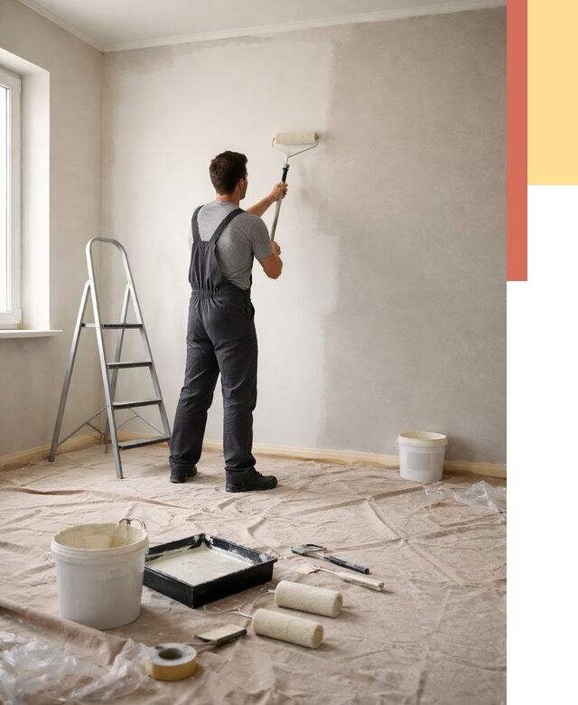 Покраска стен моющейся краской в Нальчике от 363 руб./м² — быстро и недорого | ОТДЕЛОЧНИК-Нль