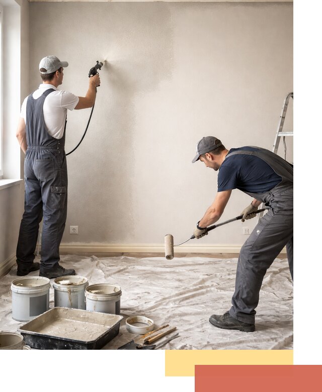 Покраска стен моющейся краской и защита поверхностей в Нальчике