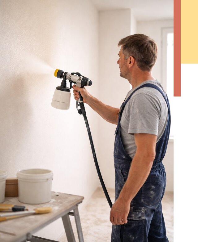 Покраска стен краскопультом в Нальчике от 7772 руб. — механизированная покраска | ОТДЕЛОЧНИК-Нль