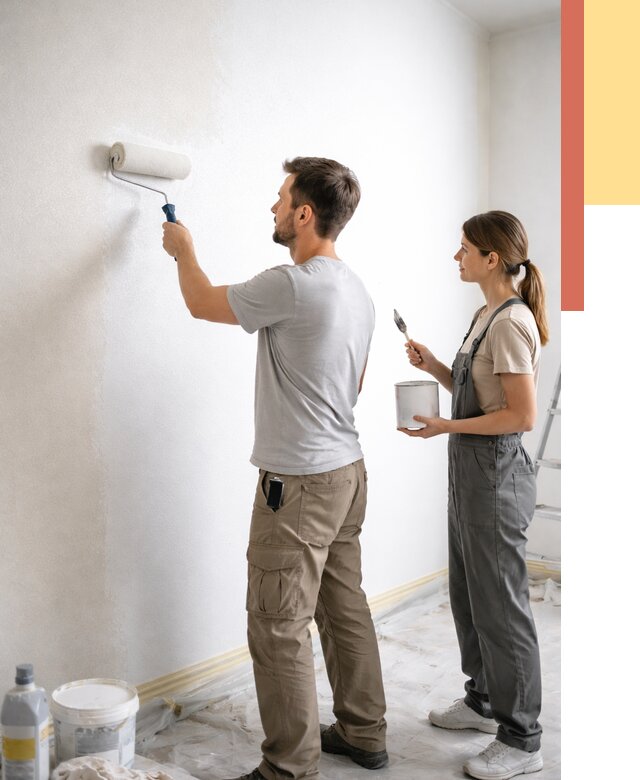 Окраска стен по стеклохолсту в Нальчике от 4663 руб/м² под ключ | ОТДЕЛОЧНИК-Нль