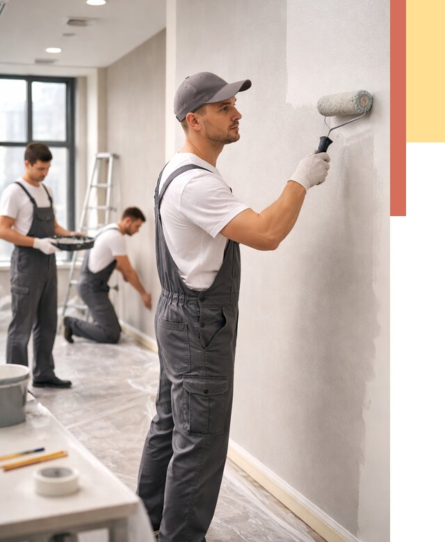 Покраска стен в офисе в Нальчике от 8809 руб. — быстро и недорого | ОТДЕЛОЧНИК-Нль