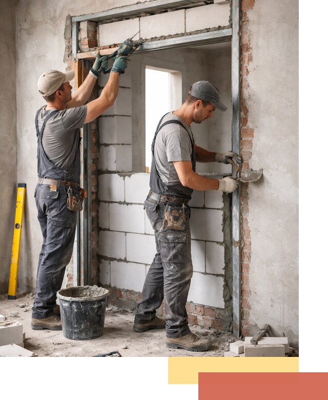 Закладка дверного проема под ключ в Нальчике: демонтаж, монтаж, отделка