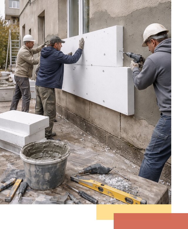 Утепление наружных стен пенопластом в Нальчике