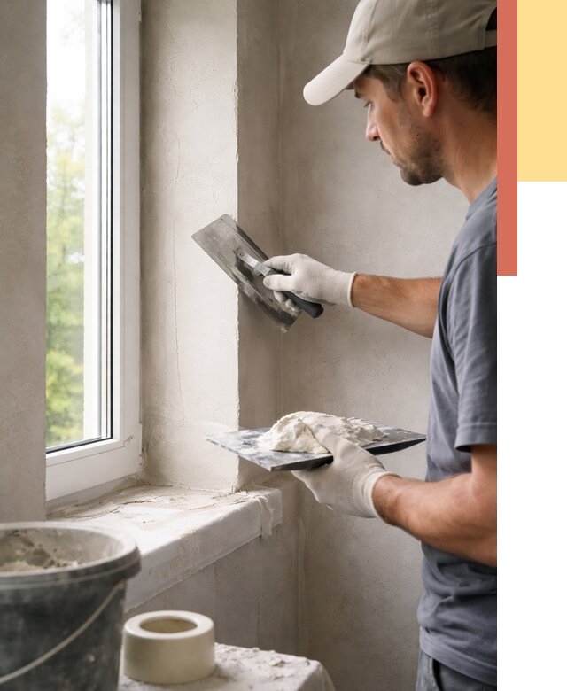 Штукатурка откосов в Нальчике от 4663 руб/м² — услуги и выравнивание под ключ | ОТДЕЛОЧНИК-Нль