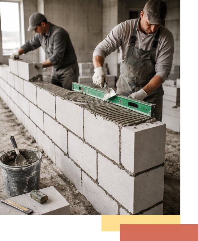 Кладка перегородок из газобетона в Нальчике быстро и качественно