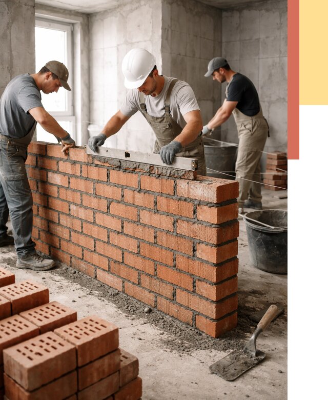 Кладка перегородок из кирпича в Нальчике от 3627 руб. за м² | ОТДЕЛОЧНИК-Нль