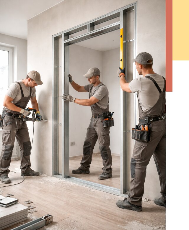 Устройство дверного проема в перегородке в Нальчике от 4663 руб. под ключ | ОТДЕЛОЧНИК-Нль