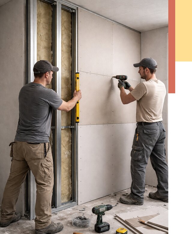 Монтаж двухслойной перегородки из гипсокартона в Нальчике от 1503 руб. | ОТДЕЛОЧНИК-Нль