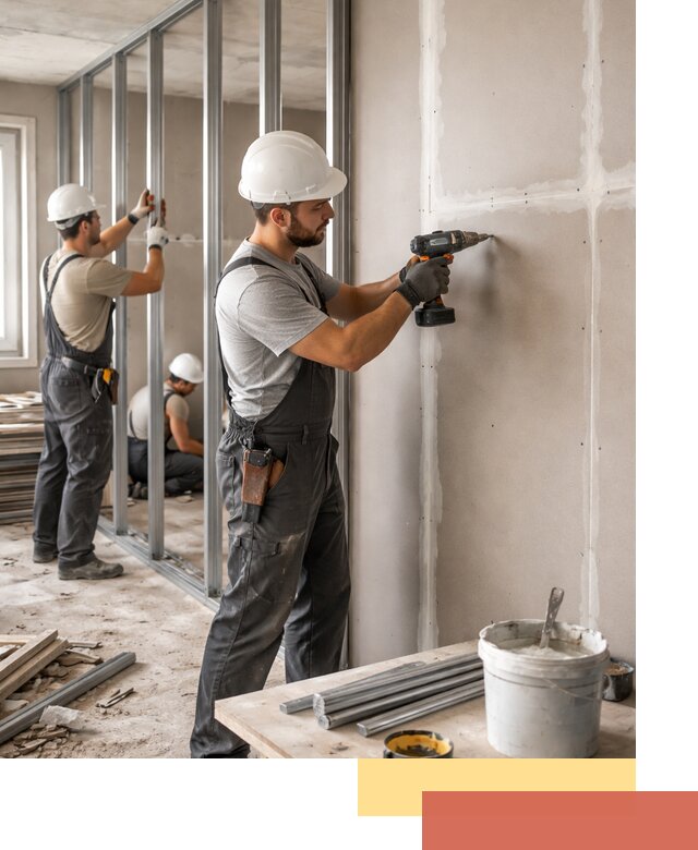 Перегородки из огнестойкого гипсокартона в Нальчике под ключ