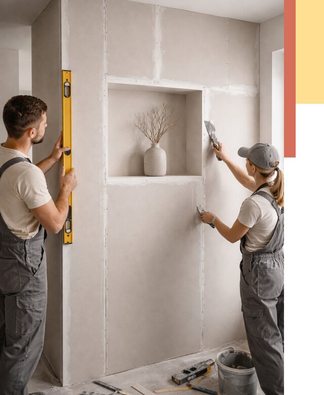 Перегородка из гипсокартона с нишей в Нальчике от 3368 руб. под ключ | ОТДЕЛОЧНИК-Нль