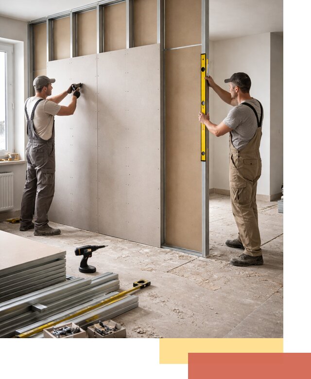 Зонирующая перегородка из гипсокартона под ключ в Нальчике