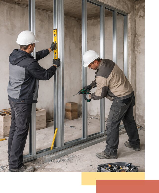 Монтаж каркаса перегородки из профиля в Нальчике