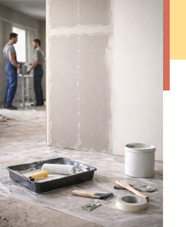 Покраска перегородок из гипсокартона в Нальчике от 4663 руб. под ключ | ОТДЕЛОЧНИК-Нль