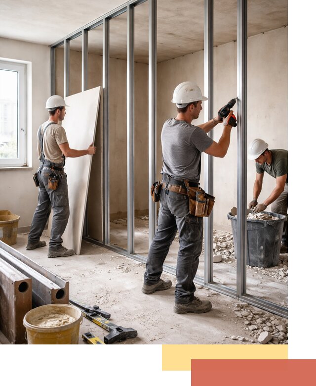 Перенос гипсокартонной перегородки в Нальчике профессионально и быстро