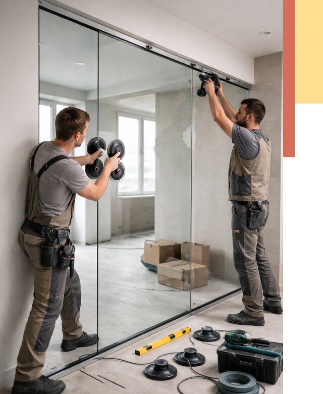 Монтаж стеклянных перегородок в Нальчике от 6736 руб. | ОТДЕЛОЧНИК-Нль