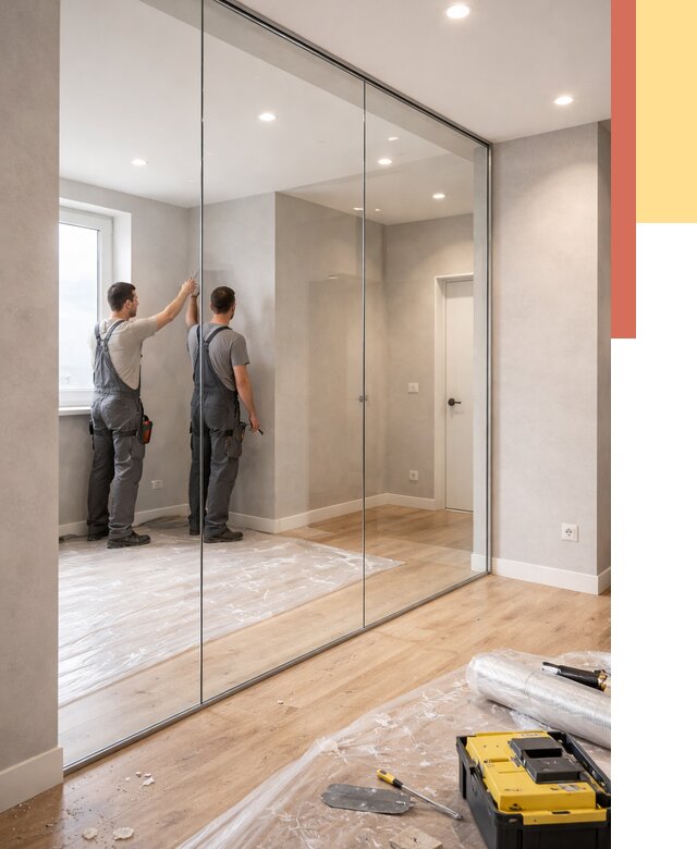 Безрамные стеклянные перегородки в Нальчике — монтаж от 9845 руб. | ОТДЕЛОЧНИК-Нль