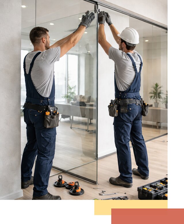 Безрамные стеклянные перегородки под ключ в Нальчике