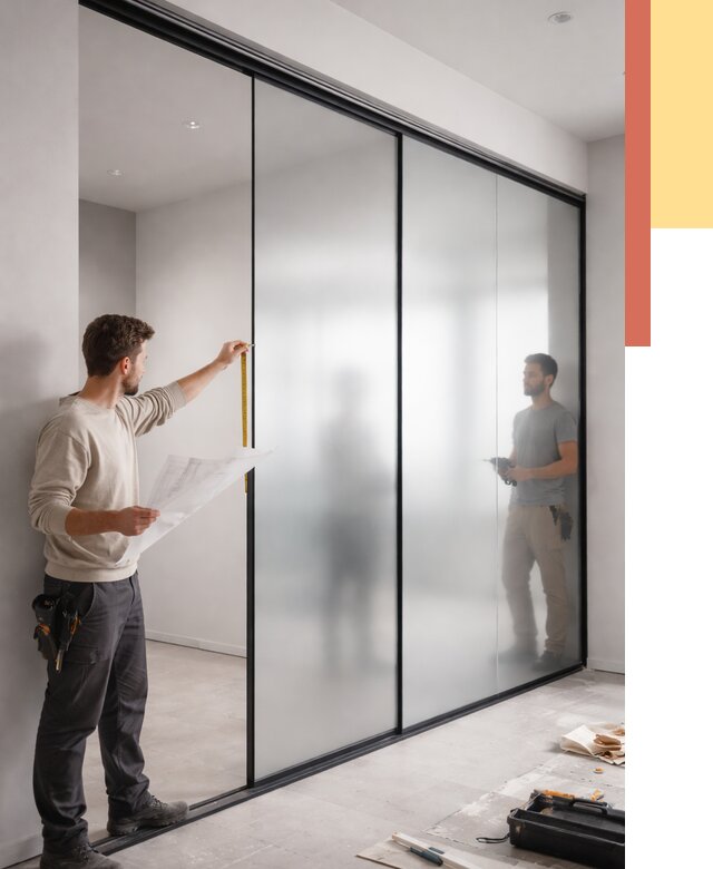 Матовые стеклянные перегородки в Нальчике от 8809 руб. — монтаж и установка | ОТДЕЛОЧНИК-Нль