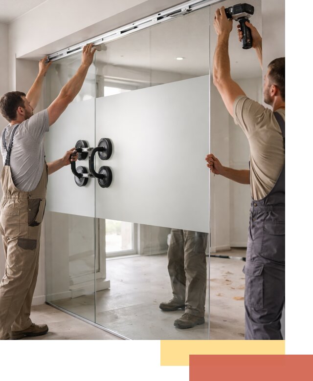 Матовые стеклянные перегородки под ключ в Нальчике