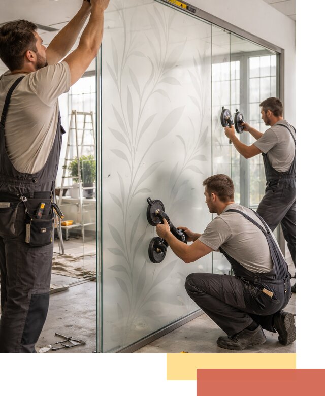 Стеклянные перегородки с рисунком на заказ в Нальчике