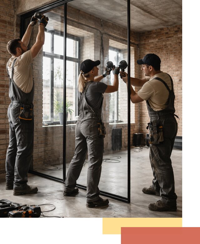 Стеклянные перегородки лофт — изготовление и монтаж в Нальчике