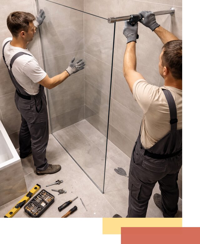 Стеклянные перегородки для душа в Нальчике — изготовление и монтаж