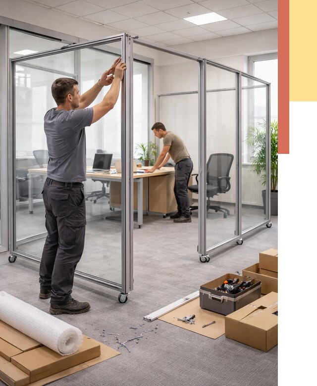 Мобильные офисные перегородки в Нальчике от 12954 руб. — установка под ключ | ОТДЕЛОЧНИК-Нль