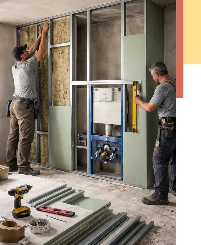 Установка сантехнических перегородок в Нальчике от 8809 руб. | ОТДЕЛОЧНИК-Нль